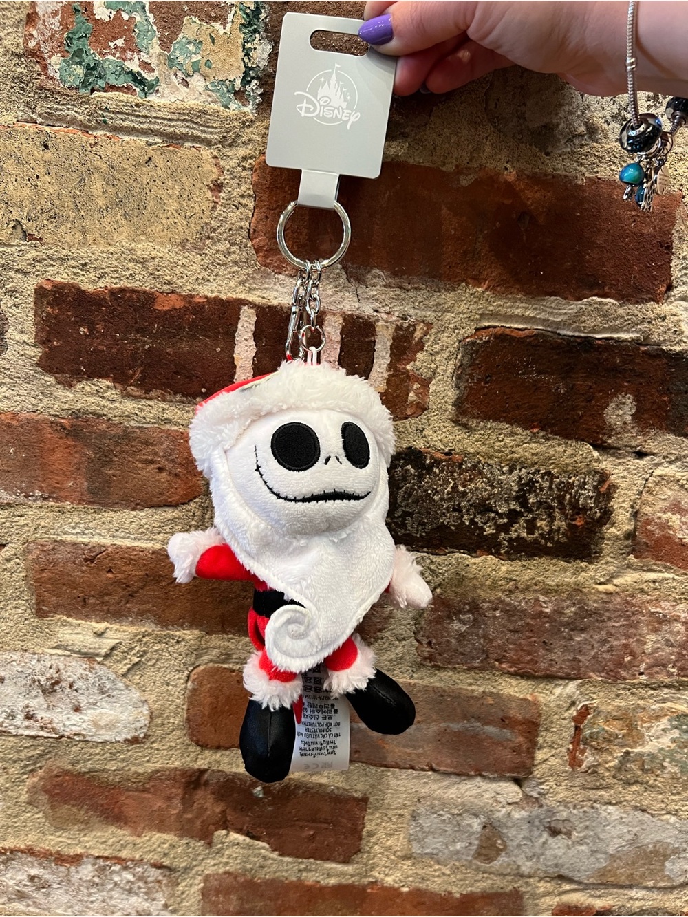 Disney Parks Nightmare Before Christmas Santa Jack Plush Keychain Bag Charm
